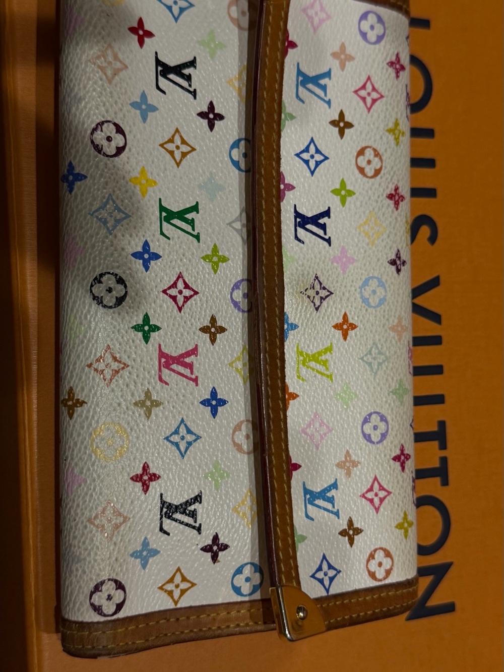 Louis Vuitton White Multicolor Monogram Canvas Zip Wristlet